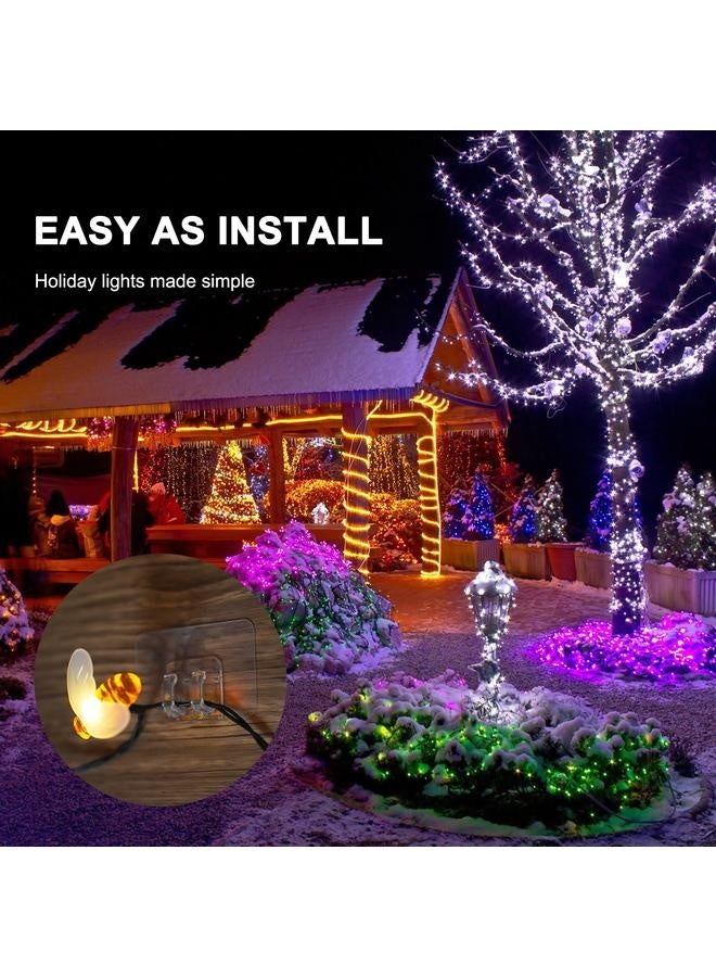 NIBEMINENT 100pcs Lamp String Lights Hooks No Punch Hooks Patch Shelf Snap Clip Transparent Sticky Hooks  - Image 2