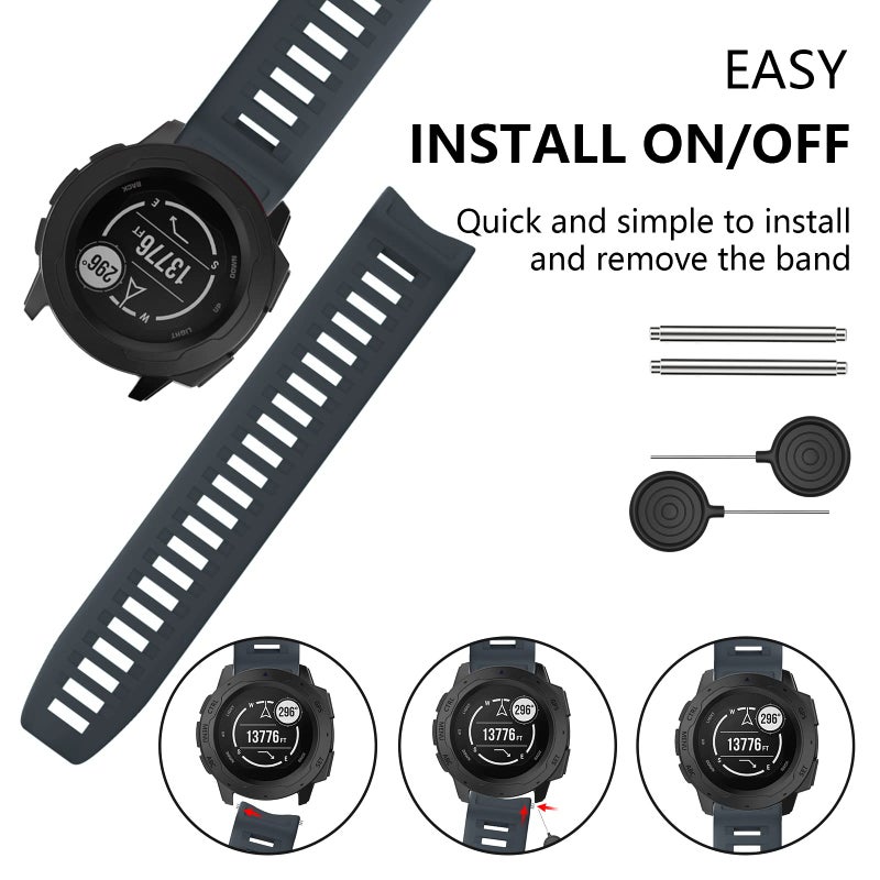MYSNBKN Compatible with Garmin Instinct Band  Soft Silicone Replacement Watch Strap for Garmin Instinct/Instinct 2/Solar/Tactical - Image 5