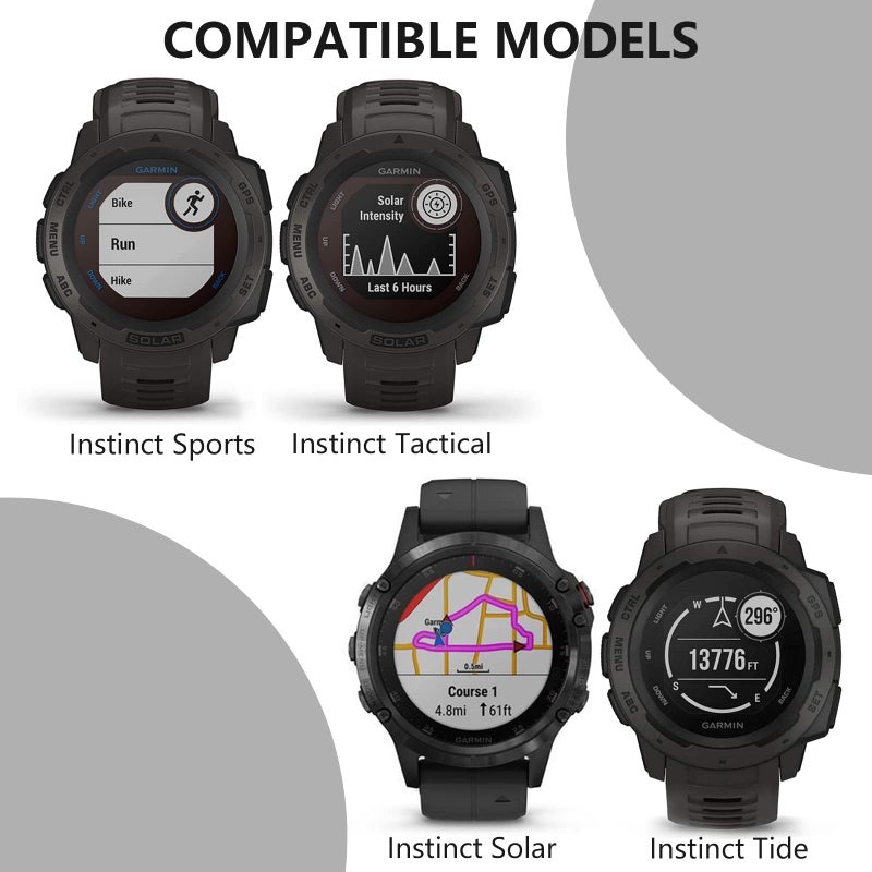 MYSNBKN Compatible with Garmin Instinct Band  Soft Silicone Replacement Watch Strap for Garmin Instinct/Instinct 2/Solar/Tactical - Image 3