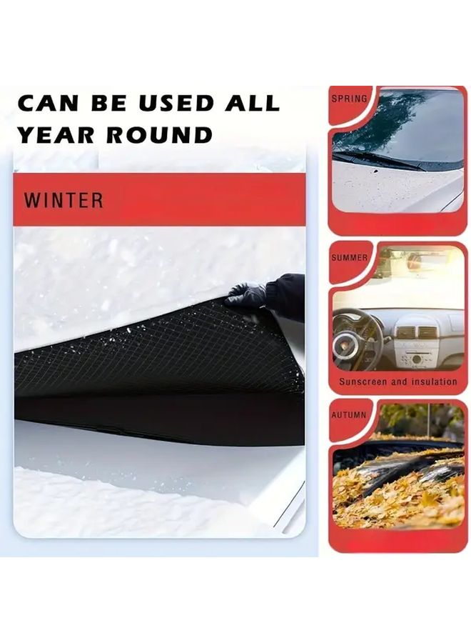 Heavy Duty Magnetic Car Snow Cover 259x114.3cm With Reflective Strip For All Vehicles - Image 3