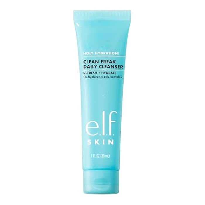 elf e.l.f. SKIN Holy Hydration! Clean Freak Daily Cleanser Mini, Gentle Hydrating Face Cleanser, Made With Hyaluronic Acid, Vegan & Cruelty-Free, 1 fl oz - Image 1