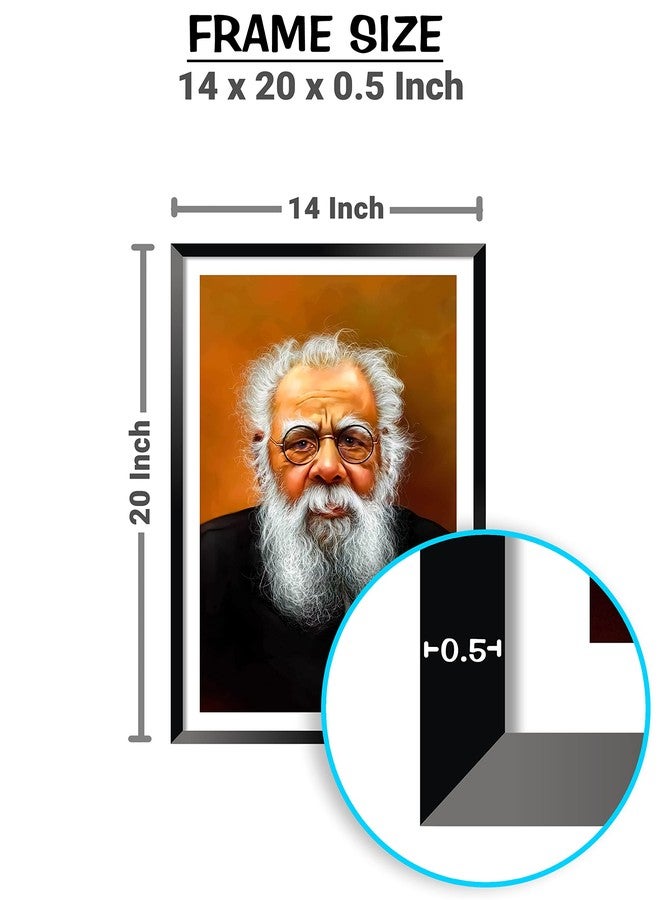 DBrush Periyar Ji Artwork Painting Periyarji Indian Politician Photo Frame For Wall Office Decorative Item 14x20 Inch Portrait Big Size Synthetic wood (Laminated Coated) - Image 3