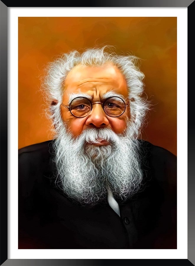 DBrush Periyar Ji Artwork Painting Periyarji Indian Politician Photo Frame For Wall Office Decorative Item 14x20 Inch Portrait Big Size Synthetic wood (Laminated Coated) - Image 1