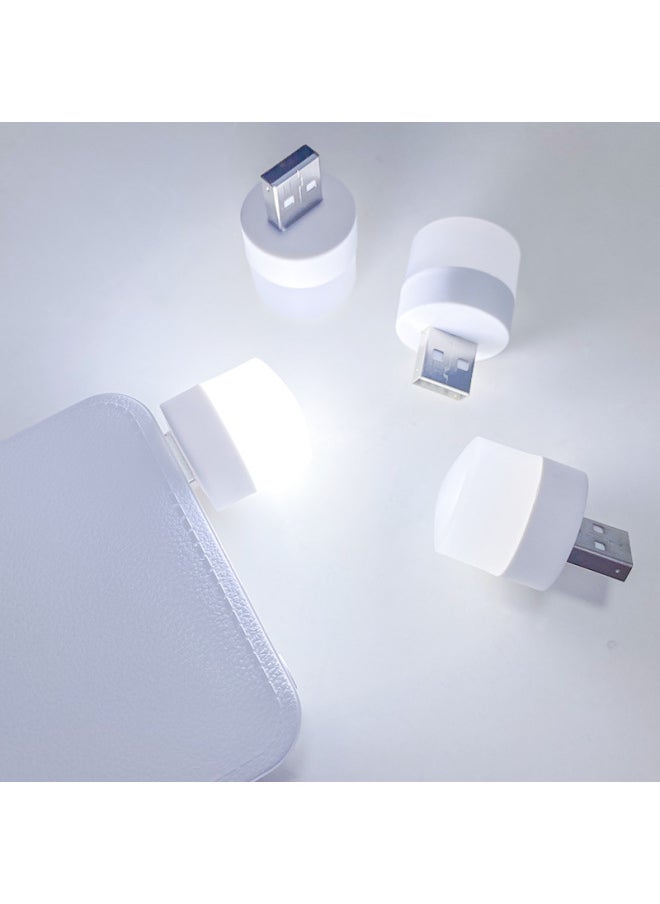 Generic Portable Mini USB Lamp Dormitory Night Light Mobile Power Interface Portable Led Night Light Charging Treasure Interface Light-Color:Round-Warm Light-Dimensions:Pearlescent Bag  - Image 5