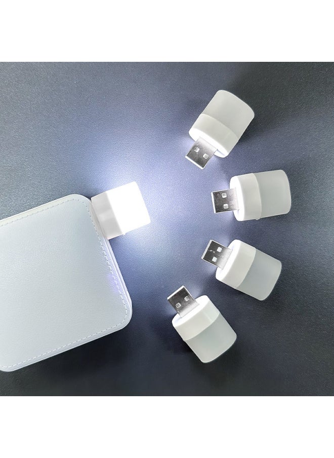 Generic Portable Mini USB Lamp Dormitory Night Light Mobile Power Interface Portable Led Night Light Charging Treasure Interface Light-Color:Round-Warm Light-Dimensions:Pearlescent Bag  - Image 3