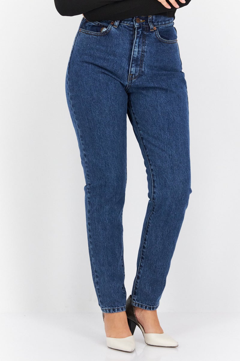 Dr Denim جينز دنيم مغسول بتصميم عادي للنساء، أزرق - Image 1