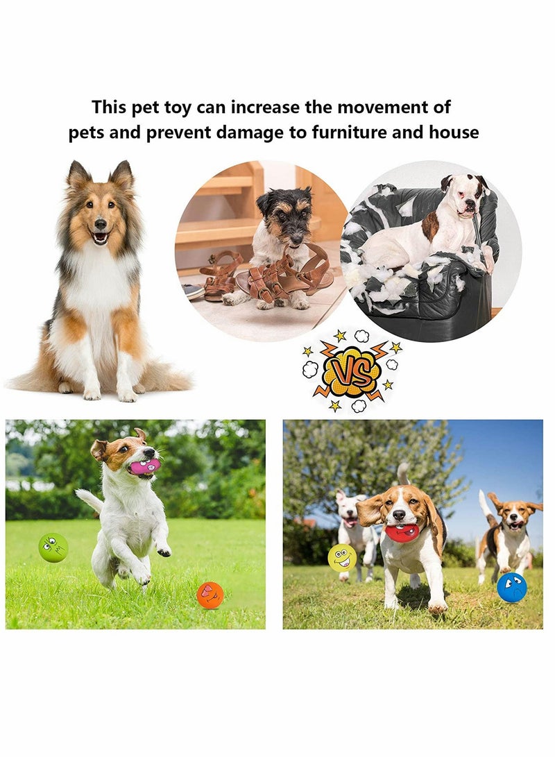 KASTWAVE Dog Toy, Squeaky Dog Toys, Funny Face Chewing, Latex Rubber, Soft Fetch Play Interactive Dog Balls, for Puppy Small Medium Pet Dog (6PCS) - Image 5