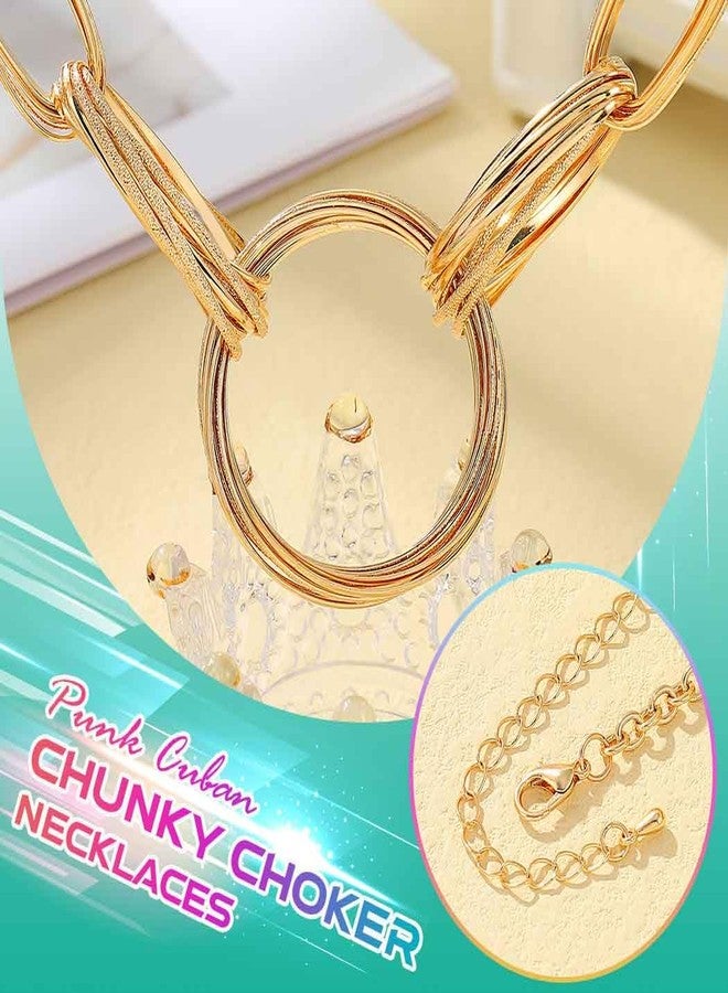 CLOACE Chunky Choker Necklaces Gold Pendant Necklace Chain Punk Thick Necklace Accessories for Women (Gold) - Image 5