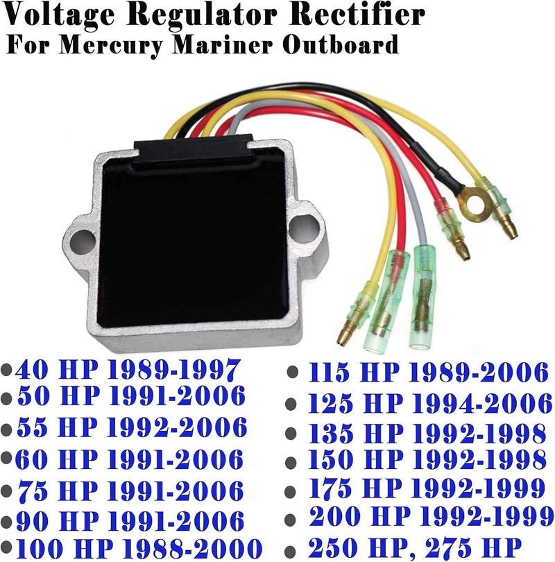 Danbojit 815279T Regulator Rectifier 883072T 6 Wire Compatible with Mercury Voltage Regulator 40HP 50HP 55HP 60HP 75HP 90HP 100HP 115HP 125HP 135HP 150HP 175HP 200HP 250HP 275HP 854515 815279-3 - Image 4