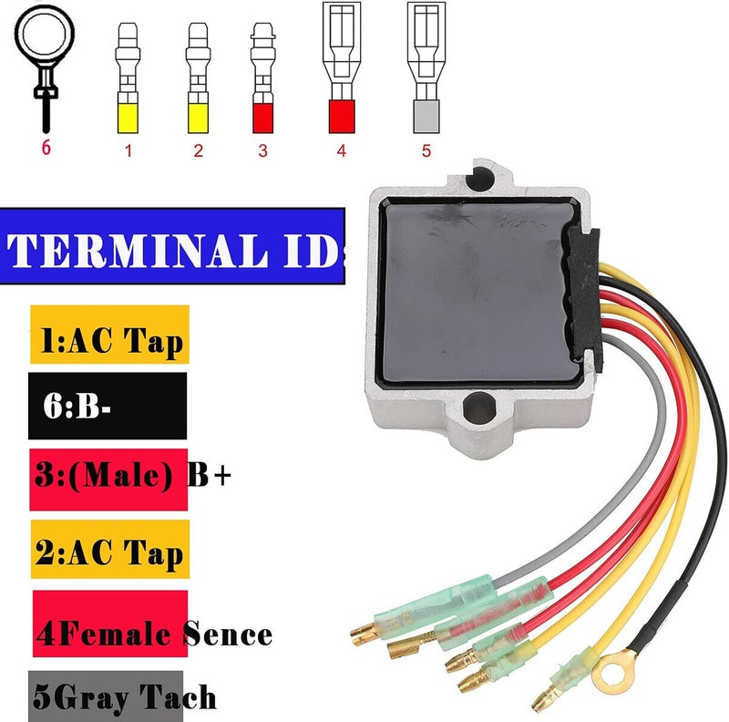 Danbojit 815279T Regulator Rectifier 883072T 6 Wire Compatible with Mercury Voltage Regulator 40HP 50HP 55HP 60HP 75HP 90HP 100HP 115HP 125HP 135HP 150HP 175HP 200HP 250HP 275HP 854515 815279-3 - Image 2