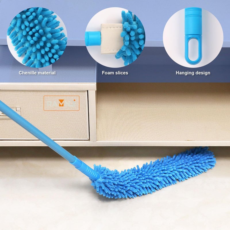 ALLISON CREATIVE Microfiber Cleaning Duster Feather Duster Bendable & Extendable Fan Cleaning Brush with Extendable Rod Microfiber Fan Cleaning Duster (Ceiling Fan Duster) - Image 2