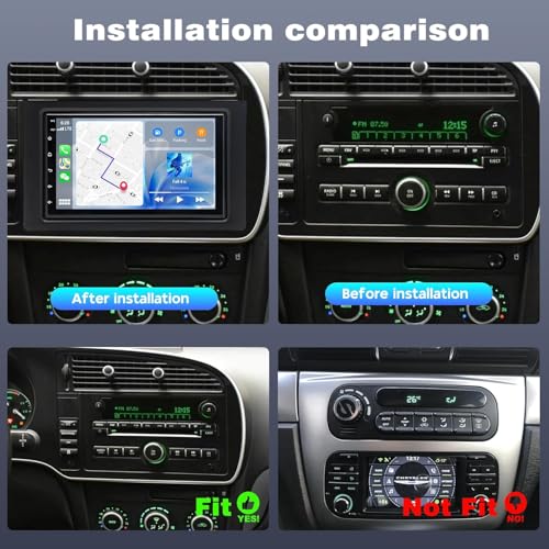 Oskkude Android 13 Double Din Car Radio Stereo for Saab 93 93 20072011 with Wireless Carplay Android Auto 7 Inch IPS Touchscreen 2G32G Car Audio Receiver wWiFi GPS Bluetooth AHD SWC FM Backup Camera - Image 3