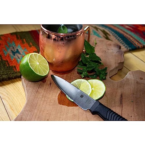 Spyderco Lightweight Kitchen Utility Knife with 4.5" MBS-26 Stainless Steel Blade and Red Polypropylene Plastic Handle - SpyderEdge - K05SRD - Image 5