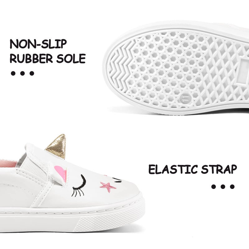 K KomForme Toddler Sneakers for Girls Boys Slip On Canvas Walking Shoes, Size 11 Little Kid, Unicorn 3D - Image 5