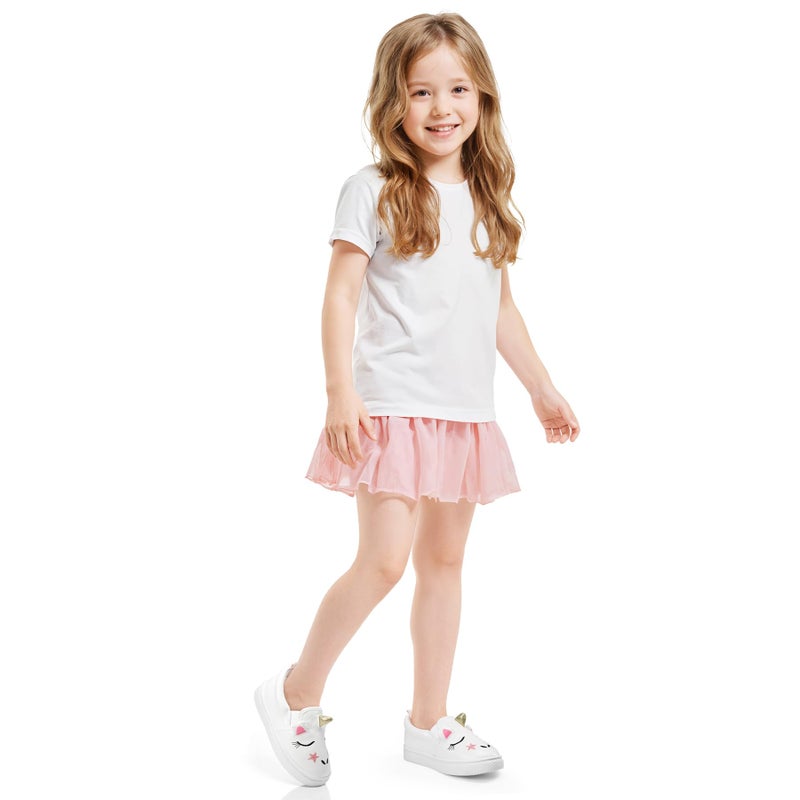 K KomForme Toddler Sneakers for Girls Boys Slip On Canvas Walking Shoes, Size 11 Little Kid, Unicorn 3D - Image 2