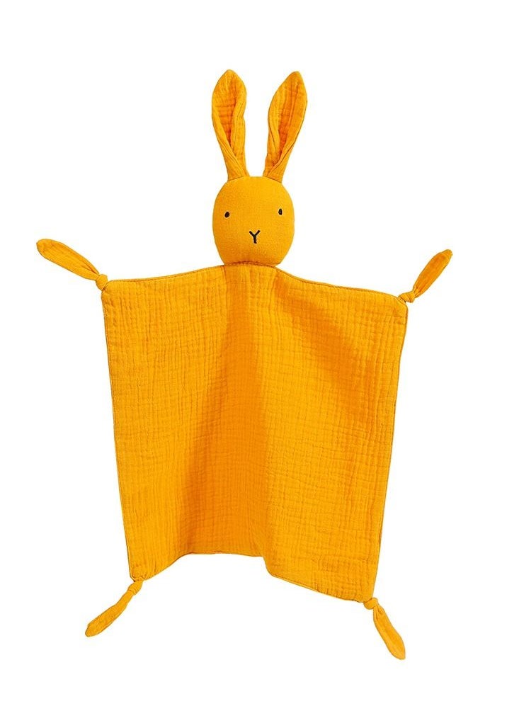 HFN Baby Pure Cotton Cloth Comfort Towel Baby Sleeping Doll with Sensory Teether Yellow  - Image 4