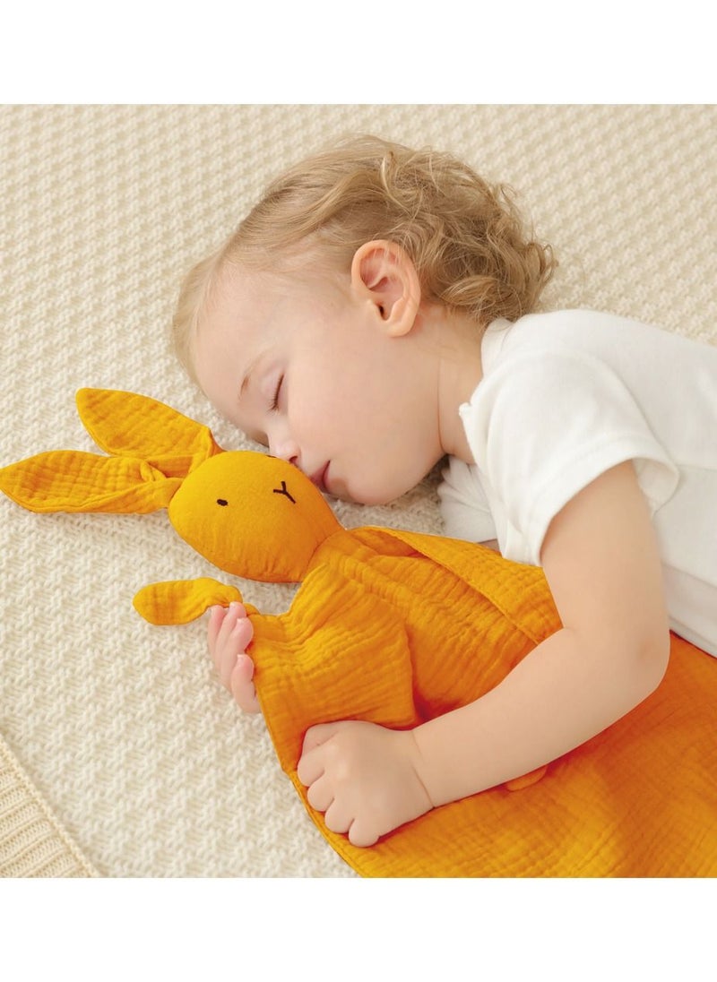 HFN Baby Pure Cotton Cloth Comfort Towel Baby Sleeping Doll with Sensory Teether Yellow  - Image 1