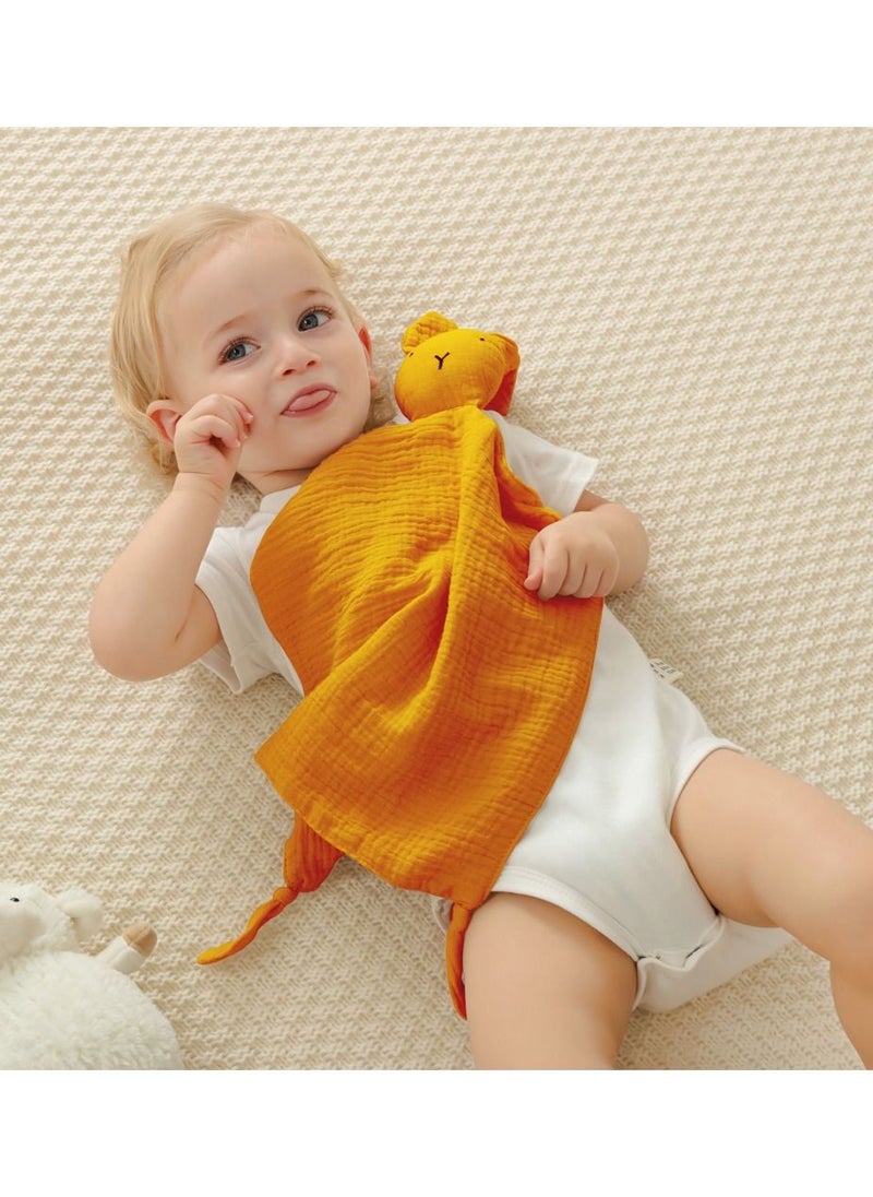 HFN Baby Pure Cotton Cloth Comfort Towel Baby Sleeping Doll with Sensory Teether Yellow  - Image 3
