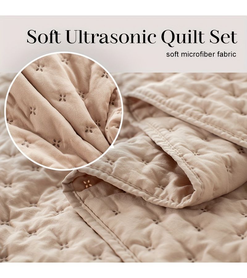 Grey Ultrasonic Quilted Sandwich Thin Quilt - Image 5