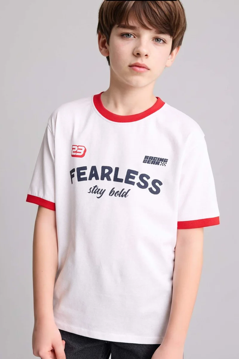 ديفاكتو New Regular Fit Printed Short Sleeve T-Shirt