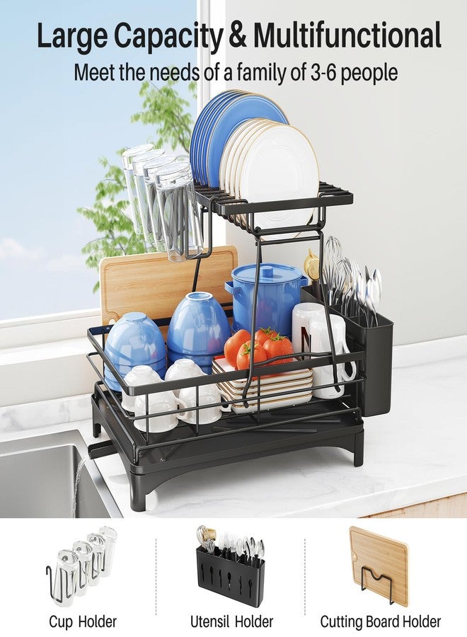 Kitstorack Dish Drainer Rack, Detachable 2 Tier Dish Draining Rack and Drain board Set - Image 5