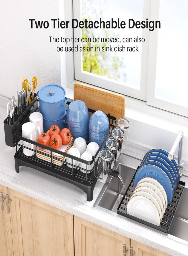 Kitstorack Dish Drainer Rack, Detachable 2 Tier Dish Draining Rack and Drain board Set - Image 3