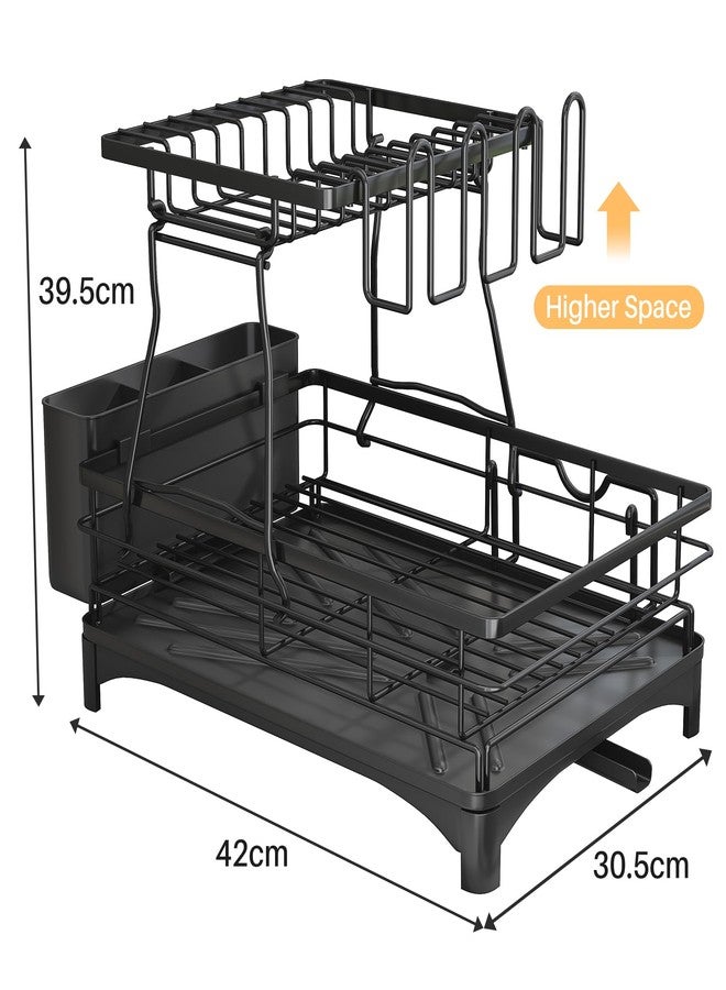 Kitstorack Dish Drainer Rack, Detachable 2 Tier Dish Draining Rack and Drain board Set - Image 2