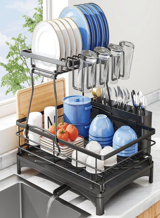 Kitstorack Dish Drainer Rack, Detachable 2 Tier Dish Draining Rack and Drain board Set - Image 1