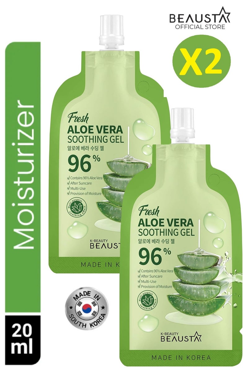 BEAUSTA Natural Ingredients Moisture Soothing Aloe Vera Soothing Gel (2 Sachets ) 20 Ml - Image 1