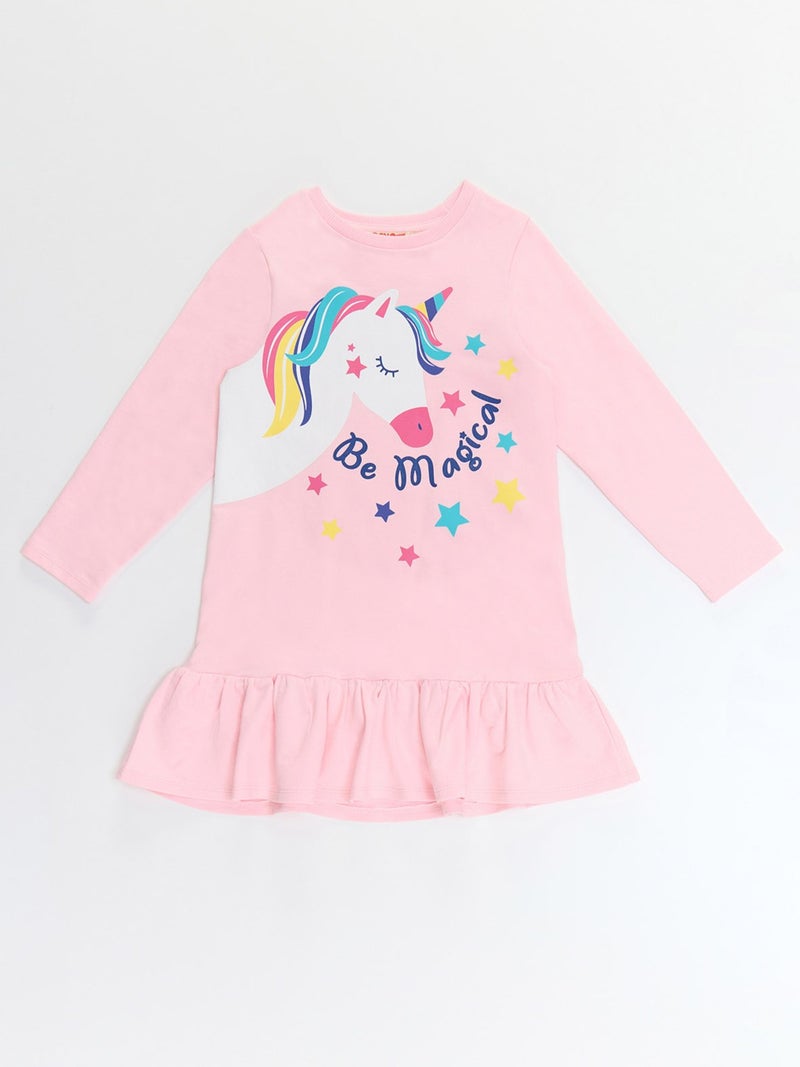 Denokids Unicorn Magic Girls Pink Dress  - Image 3