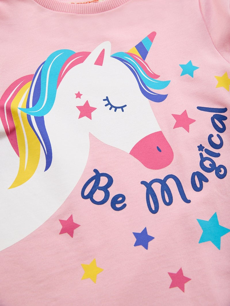 Denokids Unicorn Magic Girls Pink Dress  - Image 5