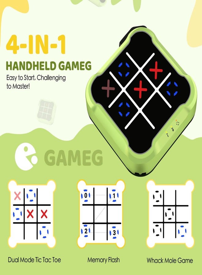 TGHIJKK Tic-Tac Toe Game for Kids: 4-in-1 Electronic Handheld Puzzle Game - Portable Sensory Toy for Kids Age 6-12 Years Old Travel School Family Fun - Birthdays Gift for Boys Girls - Image 3
