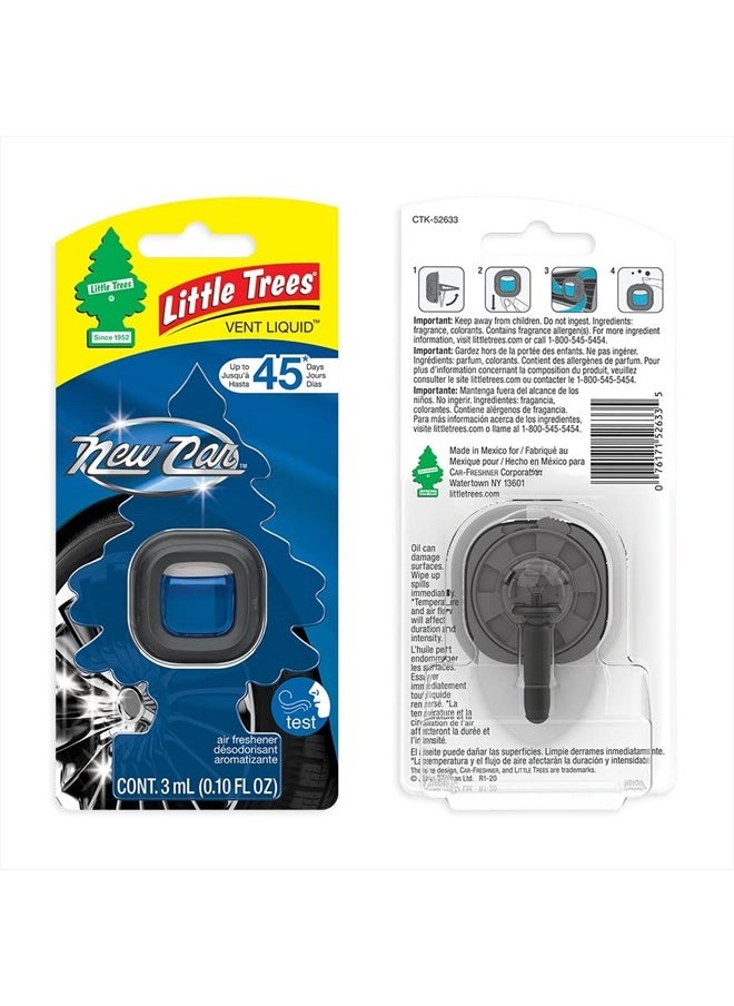 LITTLE TREES - Car Air Freshener. Vent Liquid Provides Long-Lasting Scent for Auto or Home. Add a Splash of LITTLE TREES to your Vent. New Car Scent, 4 Air Fresheners - Image 1