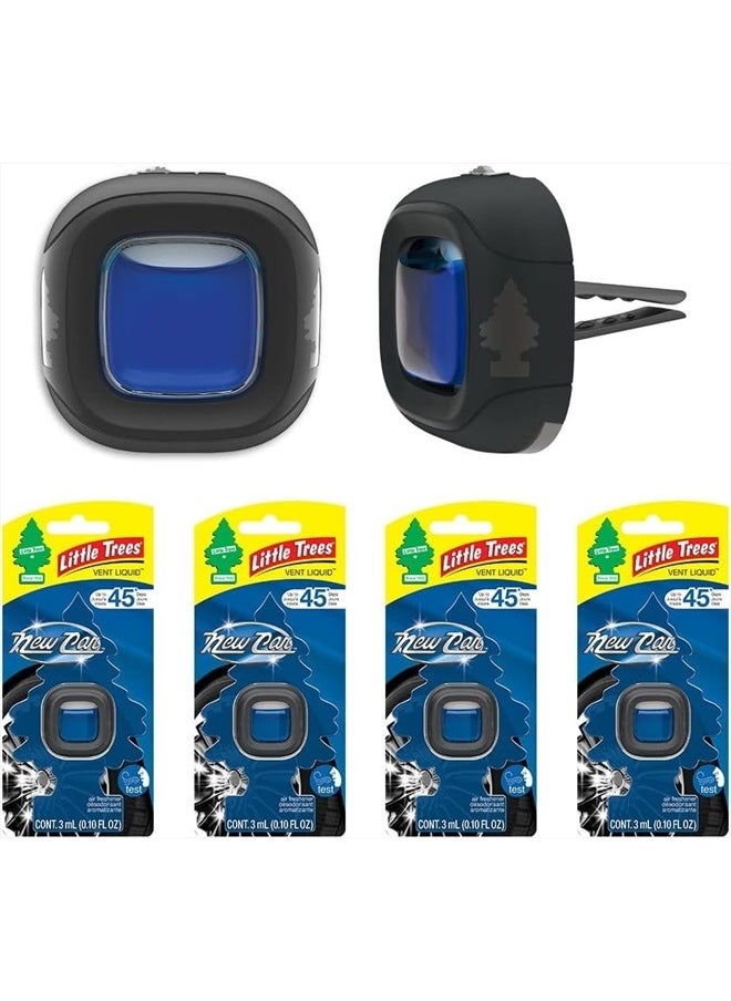 LITTLE TREES - Car Air Freshener. Vent Liquid Provides Long-Lasting Scent for Auto or Home. Add a Splash of LITTLE TREES to your Vent. New Car Scent, 4 Air Fresheners - Image 1