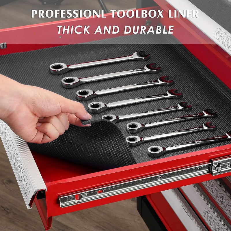 MIXPOWER Professional Tool Box Liner and Drawer Liner,Easy Cut, Non-Slip Foam Rubber Toolbox Drawer Liner Mat - Adjustable Cabinet Liners,Black,16 inch (Wide) x 6 feet (Long), 3mm Thickness - Image 4