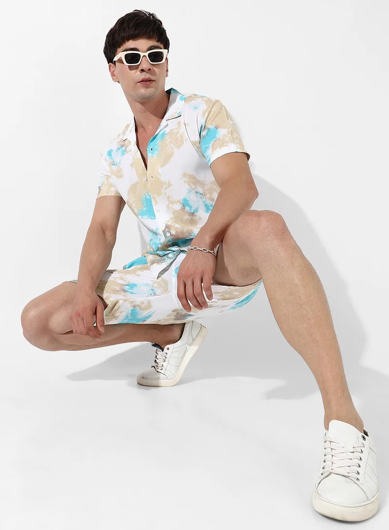 Campus Sutra Men's Tie-Dye Print Casual Co-Ord Set