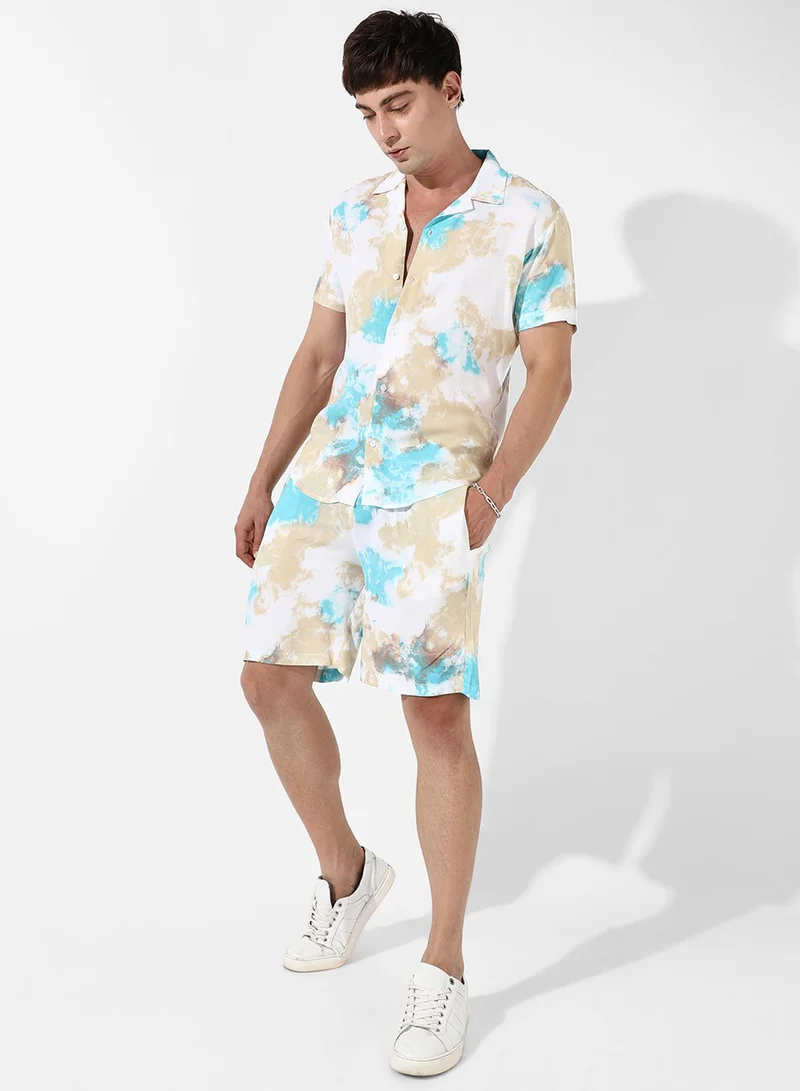 Campus Sutra Men's Tie-Dye Print Casual Co-Ord Set