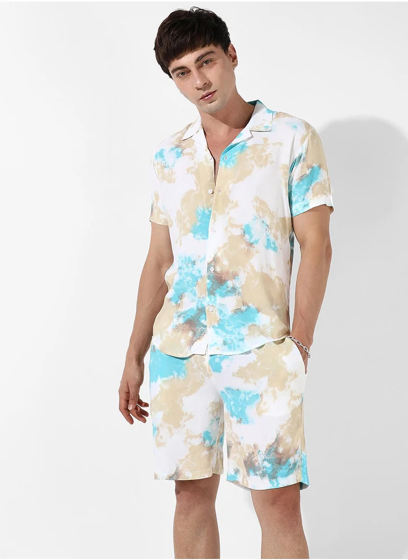كامبوس سوترا Men's Tie-Dye Print Casual Co-Ord Set