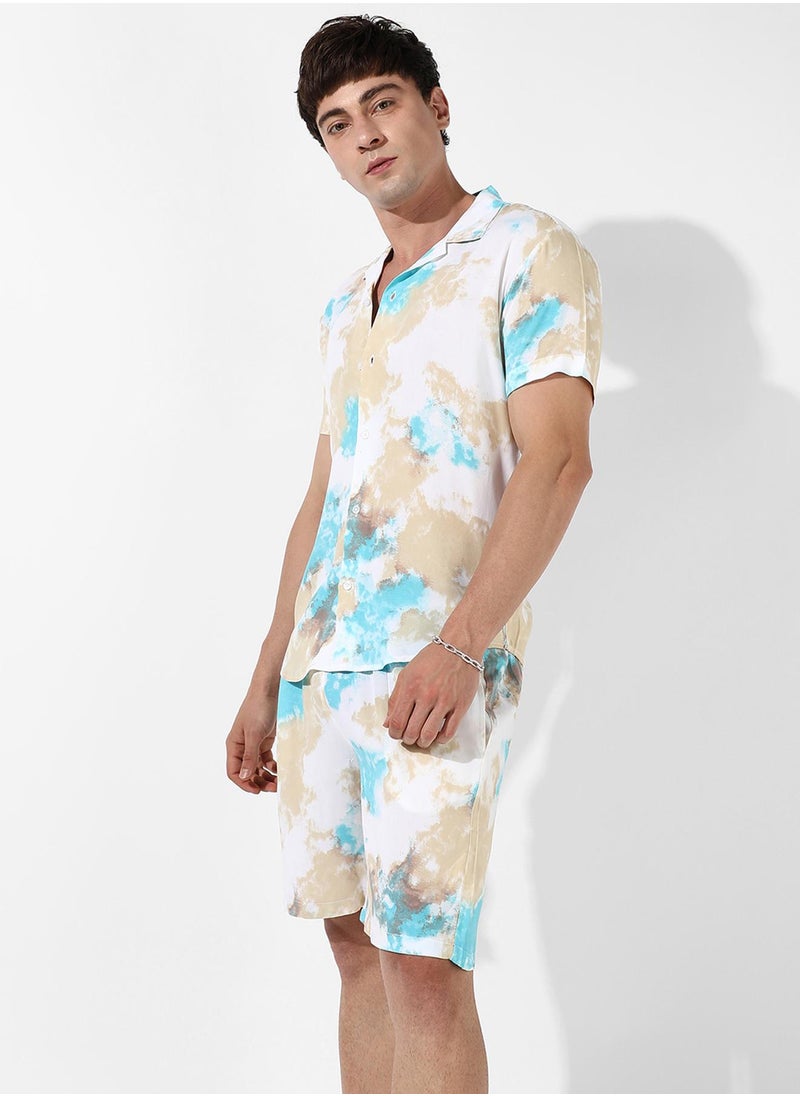 Campus Sutra Men's Tie-Dye Print Casual Co-Ord Set  - Image 3