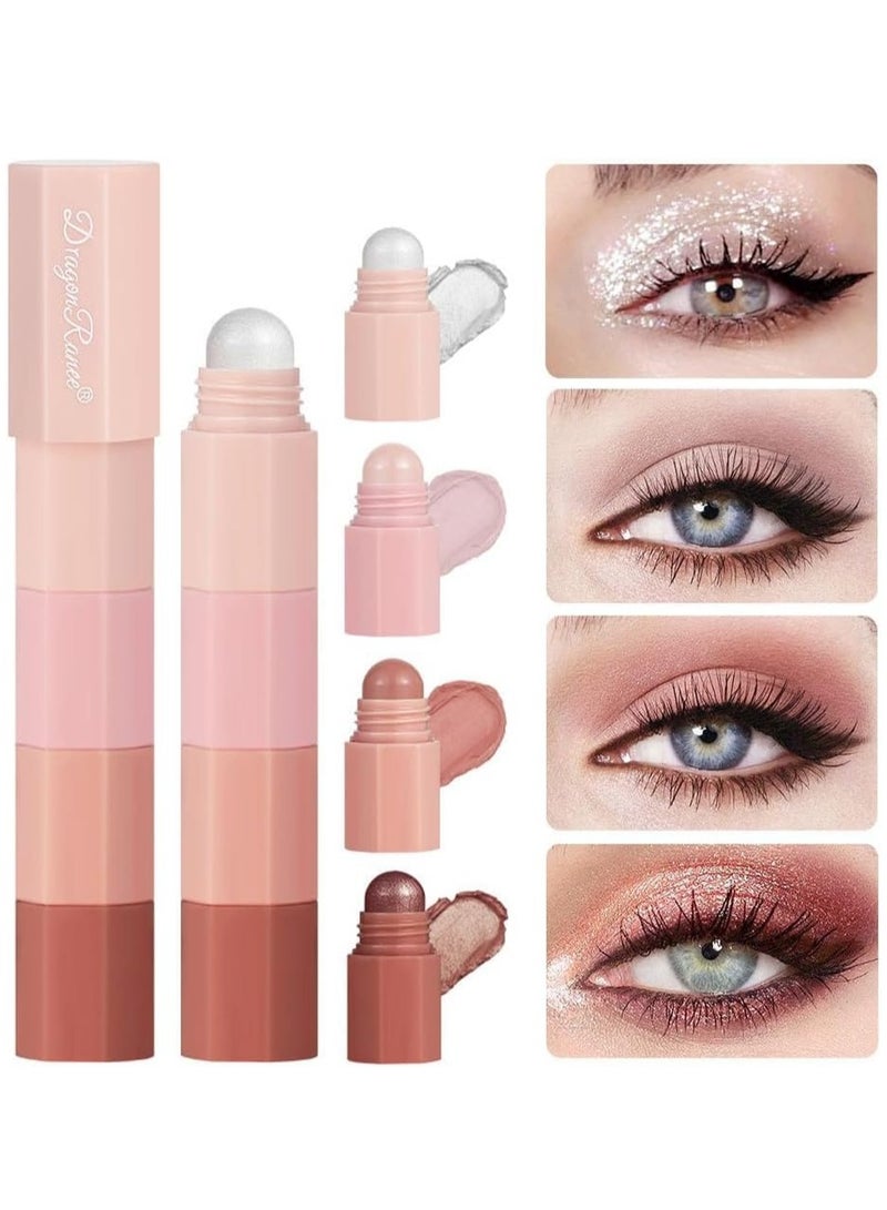 4-in-1 Nude Cream Eyeshadow Stick, Matte Eye Shadow Face & Eye Highlighter Pen, Matte Nude Eye Makeup, Highly Pigmented Eyeshadow, Perfect Gifts For Women - Image 1