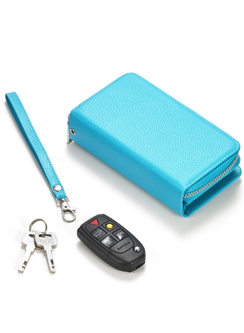 CATANES (for iPhone 12 Mini) Wallet Case Leather Cover with ID Credit Holder Folio Flip Wallet case / Blue - Image 2