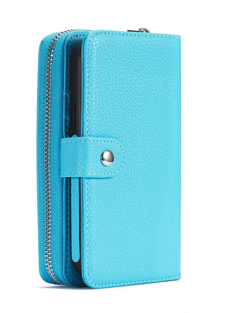 CATANES (for iPhone 12 Mini) Wallet Case Leather Cover with ID Credit Holder Folio Flip Wallet case / Blue - Image 3