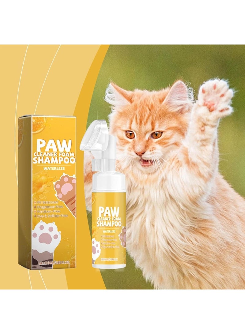 SYOSI Dog Paw Cleaner, Waterless Foam Shampoo with Built-in Paw Scrubber Brush Odor Control Foot Cleaning Brush for Dogs and Cats 100ml Pet Paw Care - Image 4