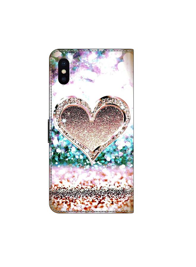 اس-توب جراب هاتف iPhone X / XS مصنوع من الجلد المقاوم للصدمات ثلاثي الأبعاد من الكريستال - Image 3