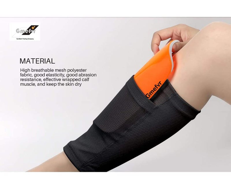 Gmefvr Football primium Shin Guard for Shin Protection Football Player Leg Protection (Orange) - Image 1