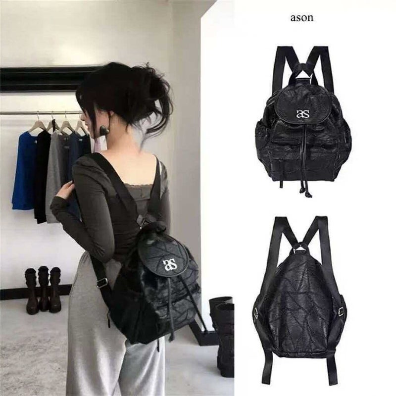 Quilted Drawstring Backpack for Women - Image 1
