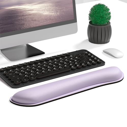 Dapesuom Enlarge Keyboard Wrist Rest Cute Memory Foam Keyboard Wrist Cushion for Computer Desk Mats Support Typing Pain Relief Ergonomic Mouse Pad Rests with NonSlip Base for Gaming Laptop Purple - Image 3