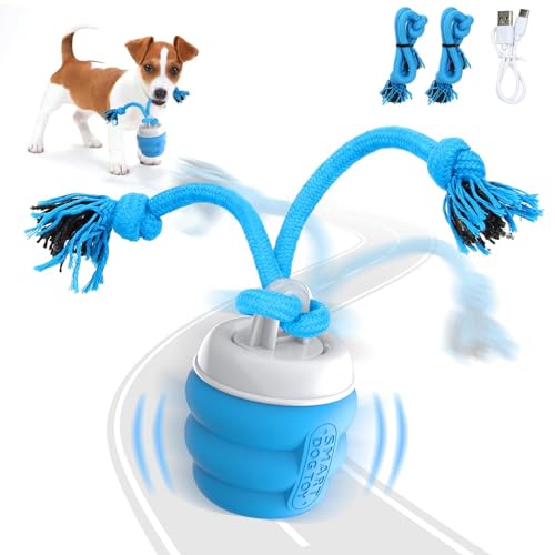 PUHOHUN Interactive Dog Toys Ball Fun Moving Dog Toys to Keep Them Busy Rechargeable Smart Automatic Dog Ball for Large Medium and Small Puppy Dogs for Boredom Blue - Image 1