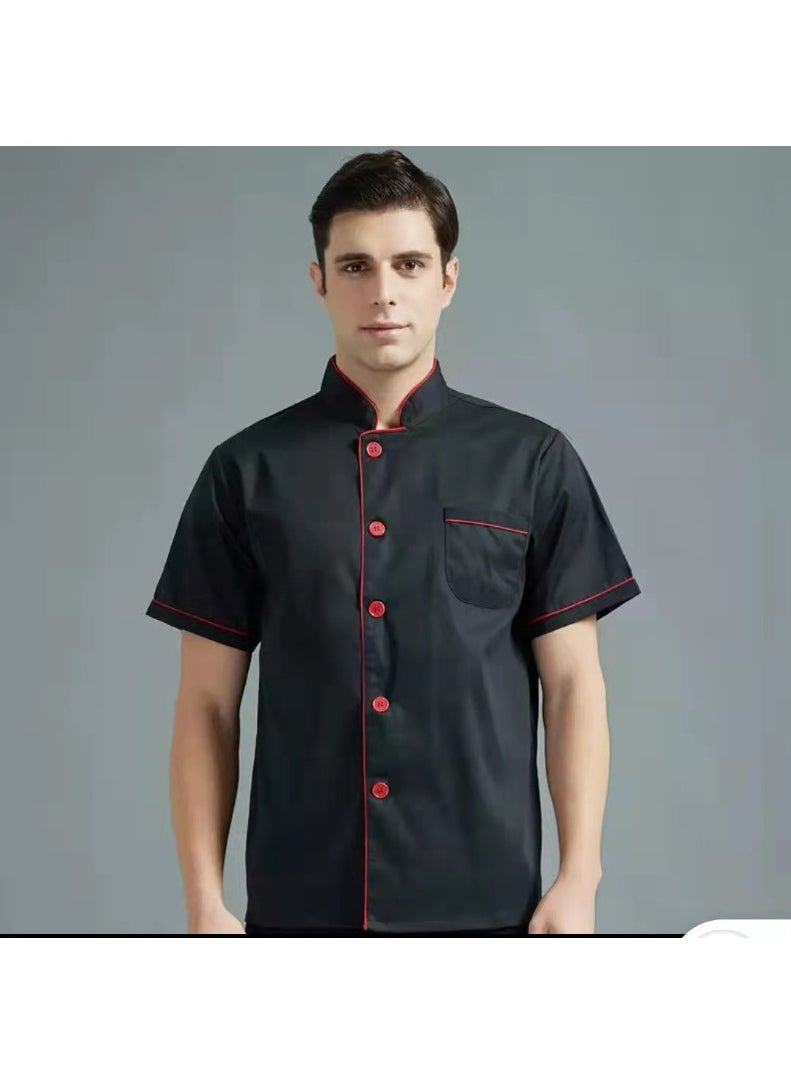 NIBEMINENT Men's and Women's Universal Chef Uniform  Collar Restaurant Kitchen Female Chef Coat Catering Clothing Chef Uniform  - Image 1