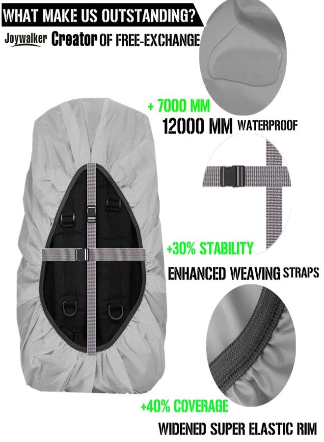 Joy Walker Waterproof Backpack Rain Cover for (15-90L), Upgraded (Anti-slip) Buckle Strap & Strengthened Layer for Hiking Camping Traveling Cycling (Gray, Small (for 15-25L backpack)) - Image 5